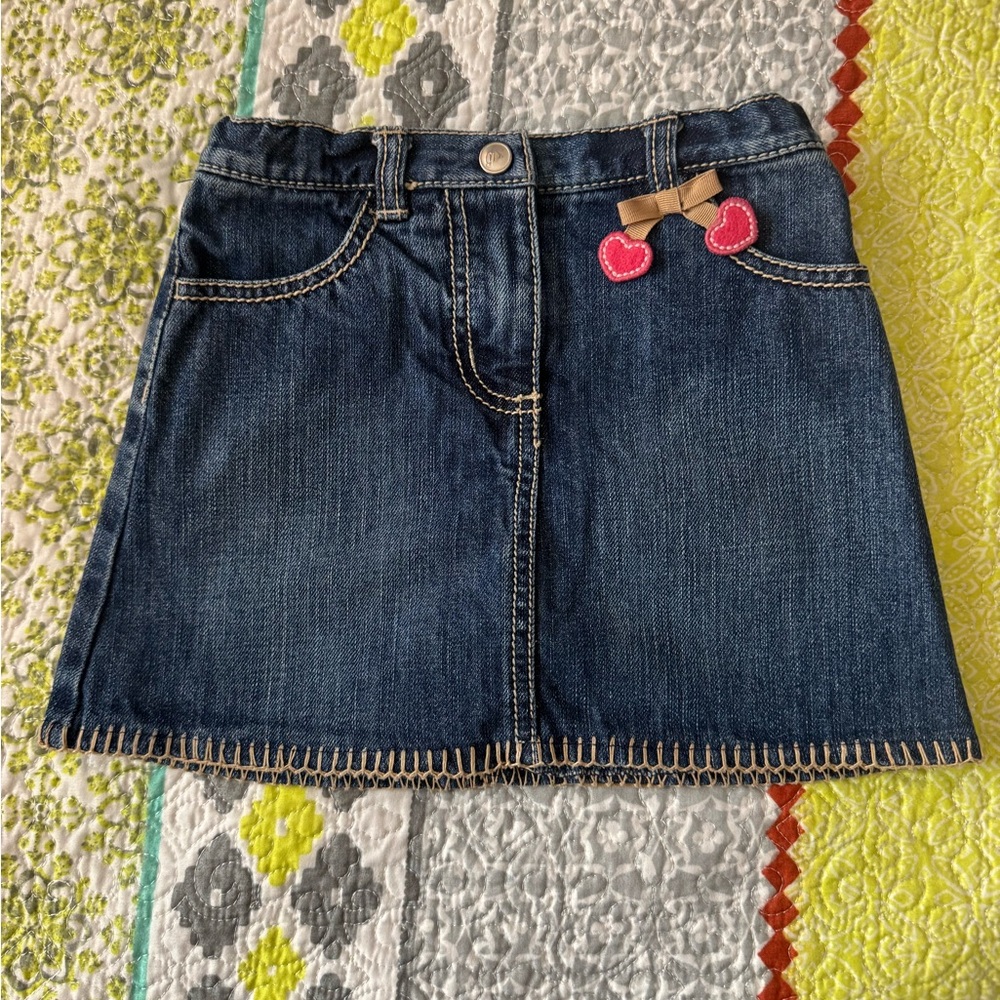 Gymboree Denim Skirt with Cherry Detail